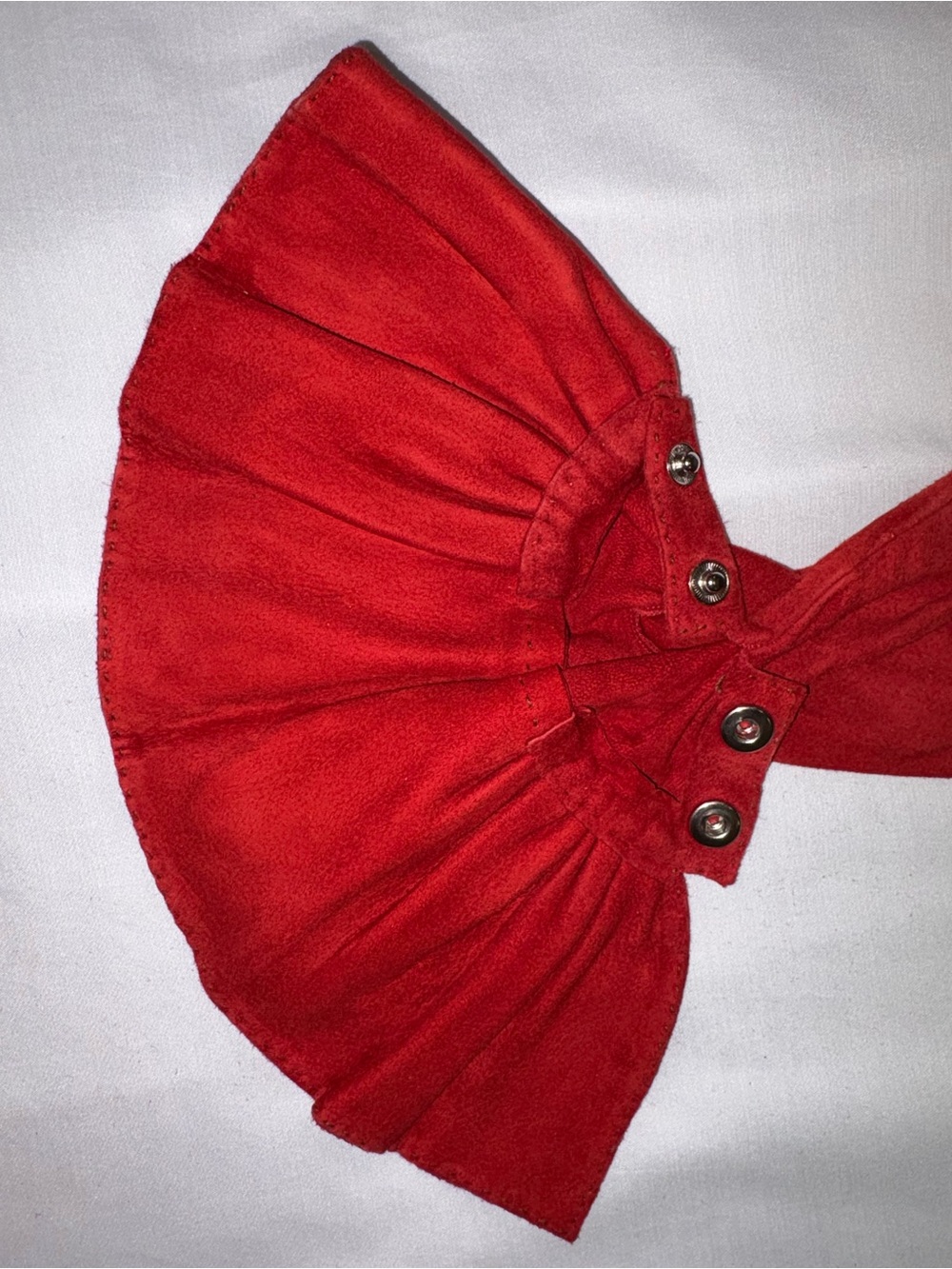 Hermès Rare Archive Red Suede Fan Cuff Gloves Sz 7 Made in France Vintage - Picture 7 of 8
